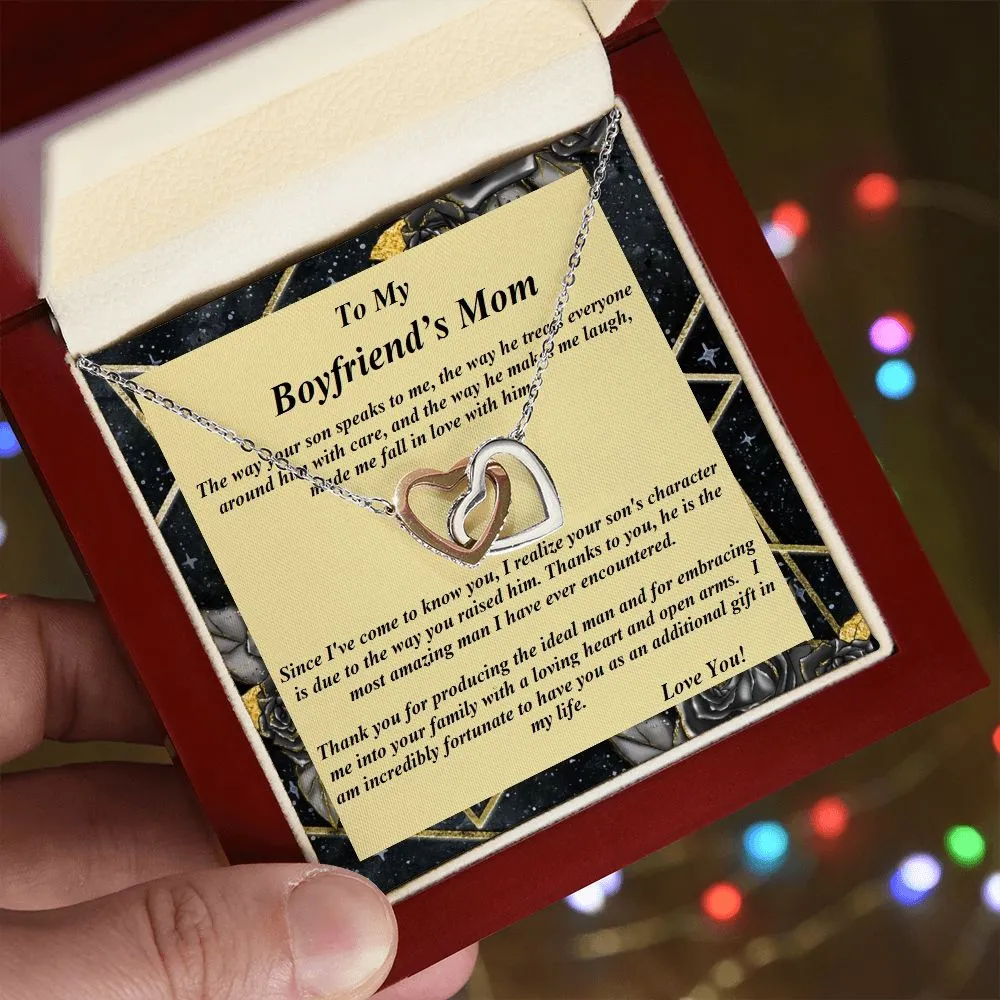 Interlocking Hearts Necklace, For Her, Message Card