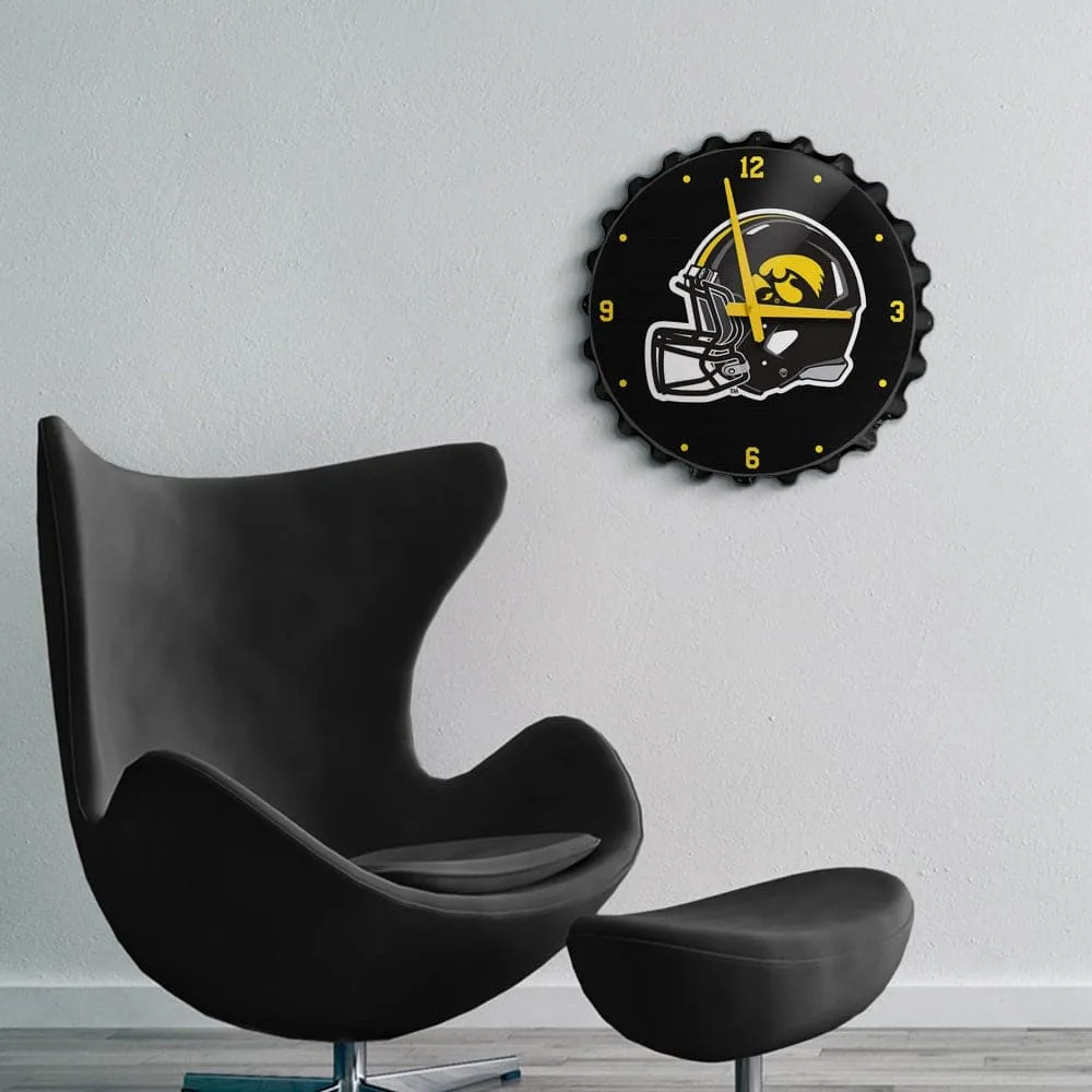 Iowa Hawkeyes: Helmet - Bottle Cap Wall Clock