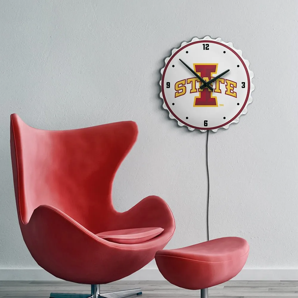 Iowa State Cyclones: Bottle Cap Lighted Wall Clock