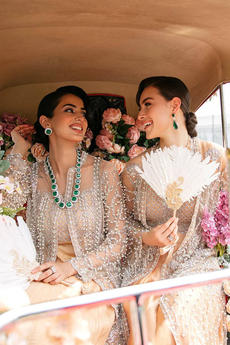 Isabelle TDL22-01 | Mushq Serendipity Trousseau De Luxe 2022 Luxury Wedding Collection | Embroidered Net Suits