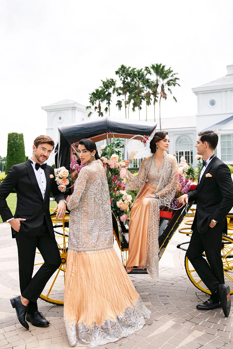 Isabelle TDL22-01 | Mushq Serendipity Trousseau De Luxe 2022 Luxury Wedding Collection | Embroidered Net Suits