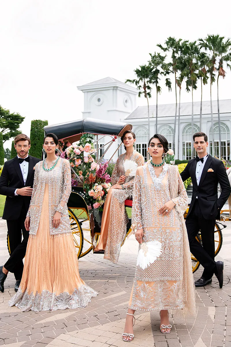 Isabelle TDL22-01 | Mushq Serendipity Trousseau De Luxe 2022 Luxury Wedding Collection | Embroidered Net Suits