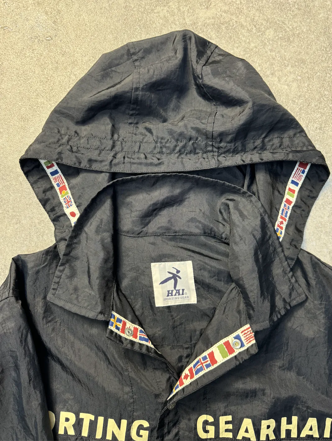 Issey Miyake Hai Sporting Gear Logo Flags Trimmed Detail Jacket
