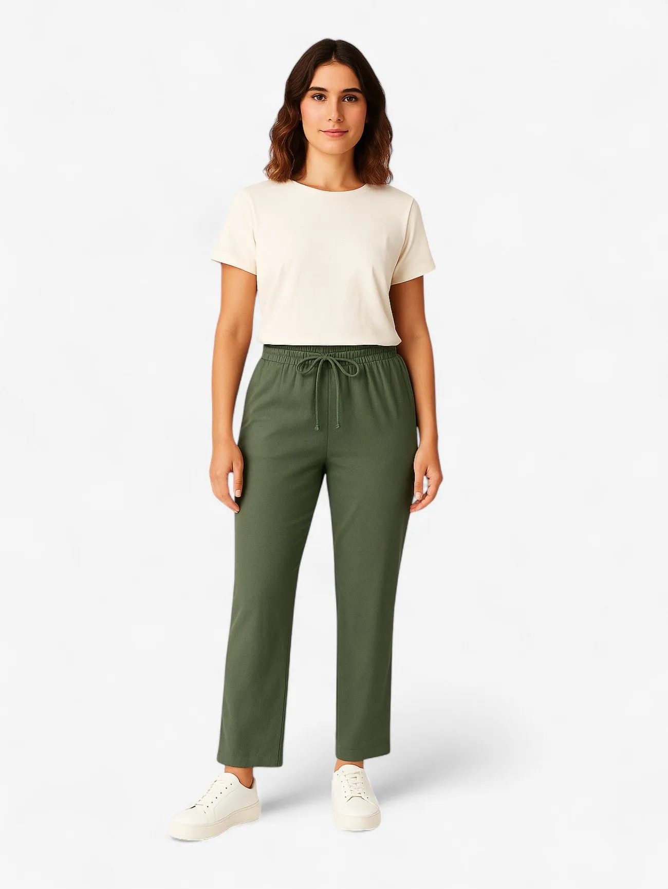 Jada | Women’s Wide Leg Casual Pants with Elastic Waist