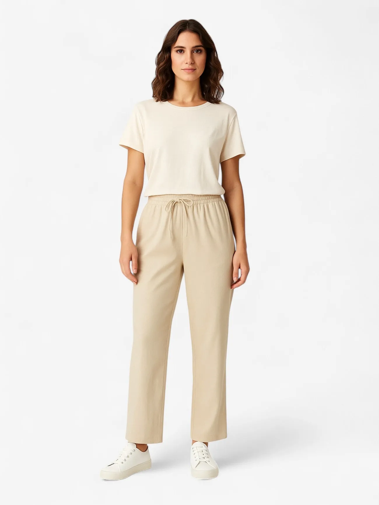 Jada | Women’s Wide Leg Casual Pants with Elastic Waist