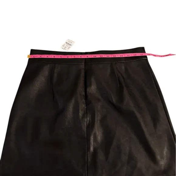 J.Crew Faux-leather Black Mini Skirt Size 14- NWT Sexy And Classic