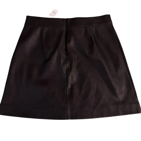 J.Crew Faux-leather Black Mini Skirt Size 14- NWT Sexy And Classic