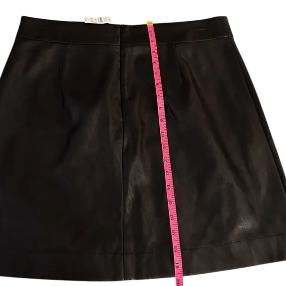 J.Crew Faux-leather Black Mini Skirt Size 14- NWT Sexy And Classic