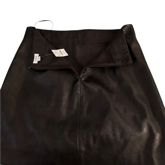 J.Crew Faux-leather Black Mini Skirt Size 14- NWT Sexy And Classic