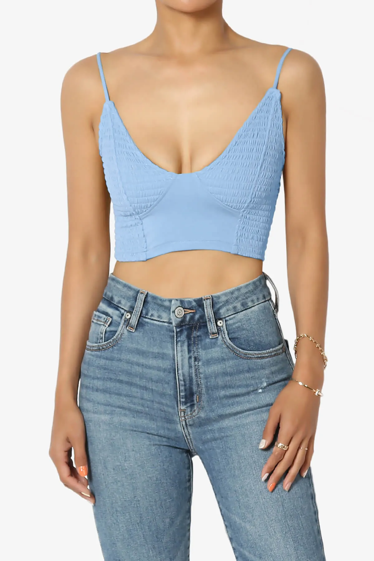 Jennie Smocked Triangle Bralette