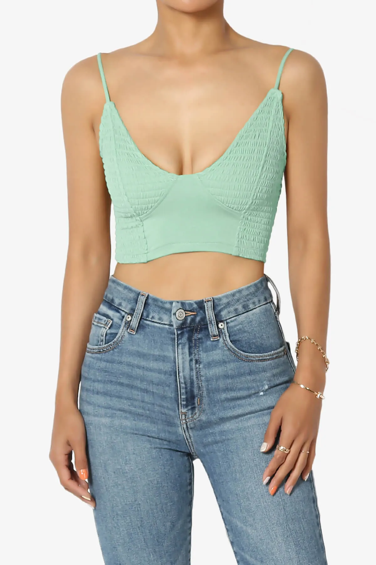 Jennie Smocked Triangle Bralette