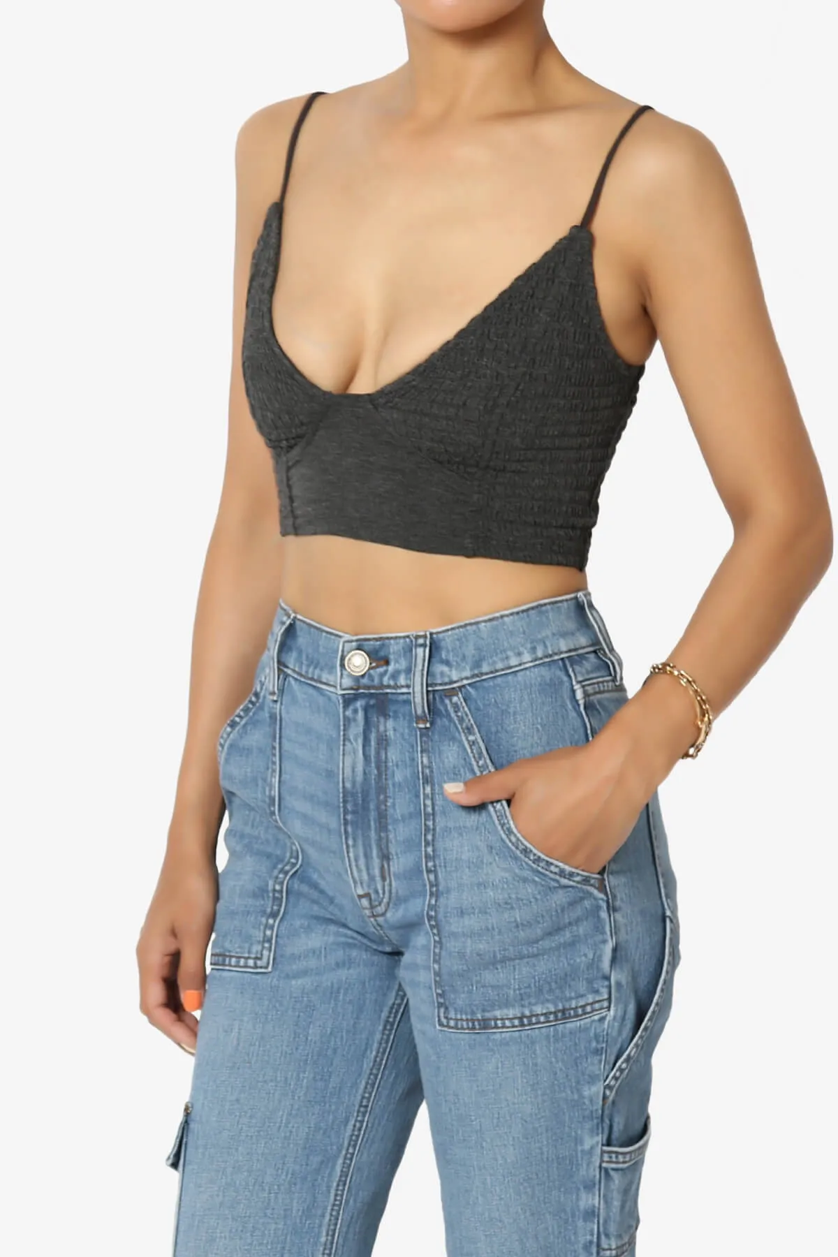 Jennie Smocked Triangle Bralette