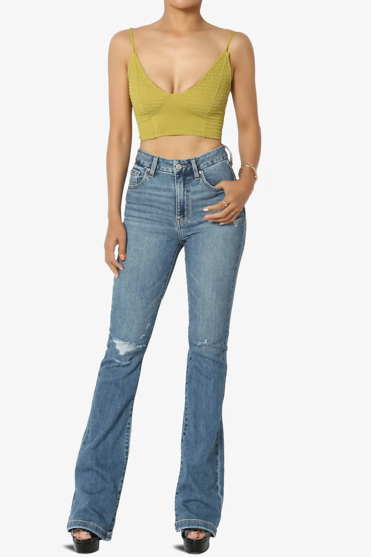 Jennie Smocked Triangle Bralette