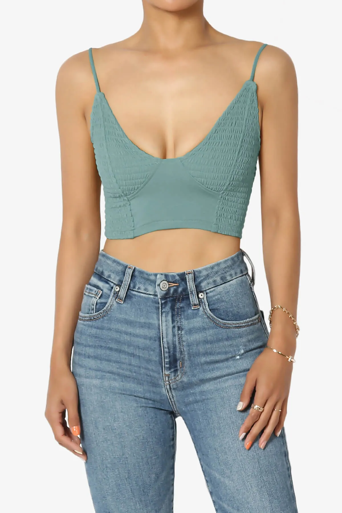 Jennie Smocked Triangle Bralette