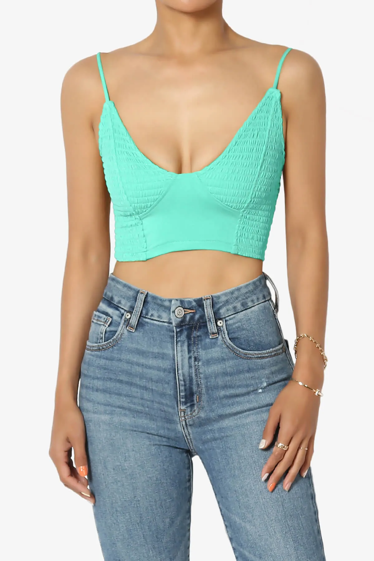 Jennie Smocked Triangle Bralette