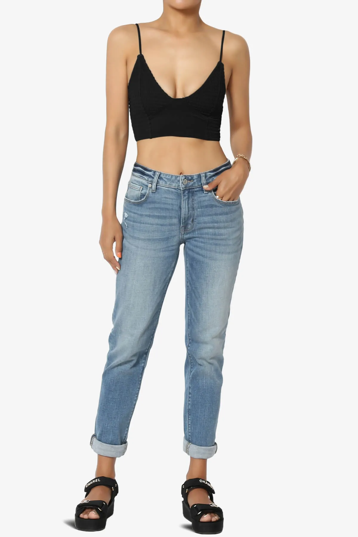 Jennie Smocked Triangle Bralette