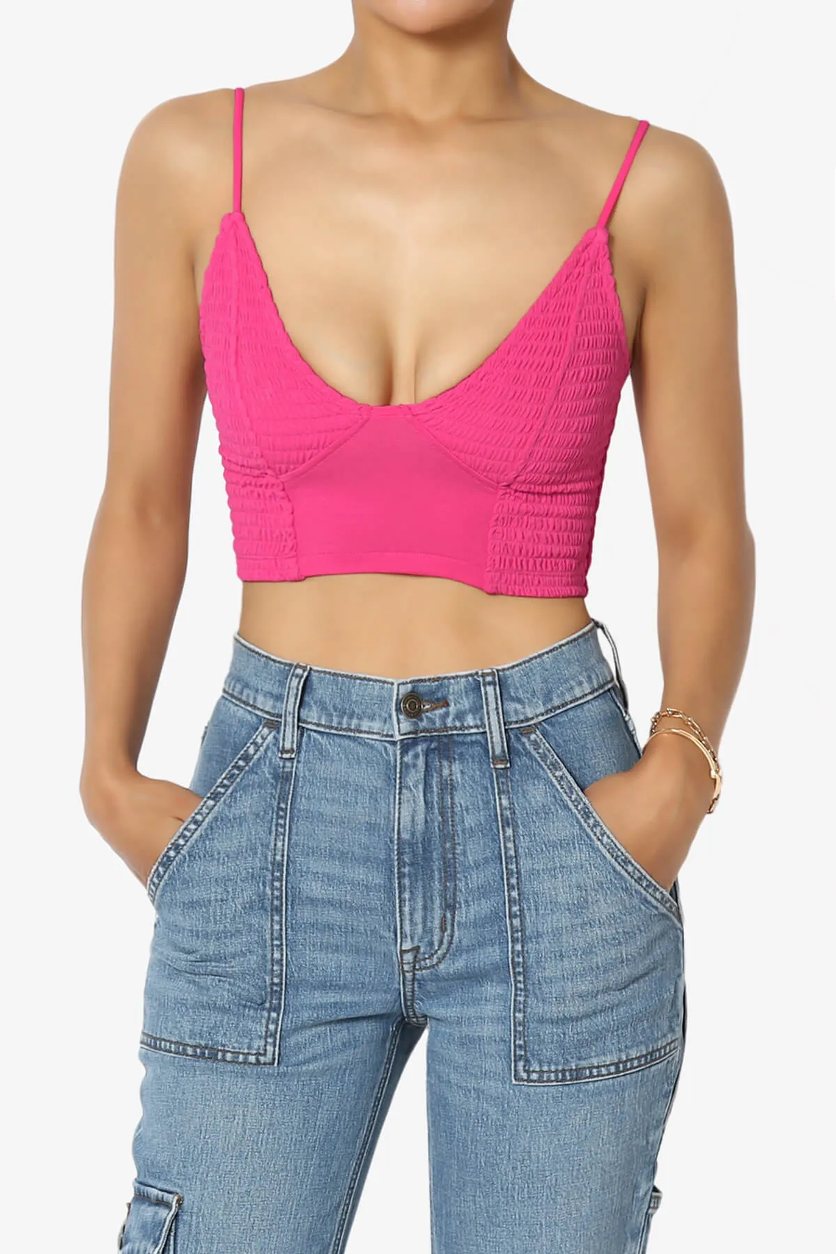 Jennie Smocked Triangle Bralette