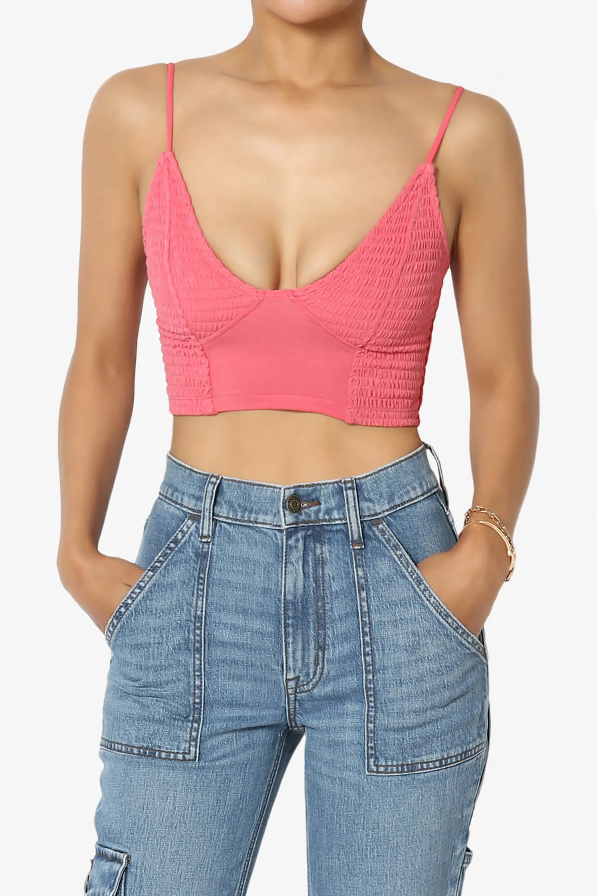 Jennie Smocked Triangle Bralette