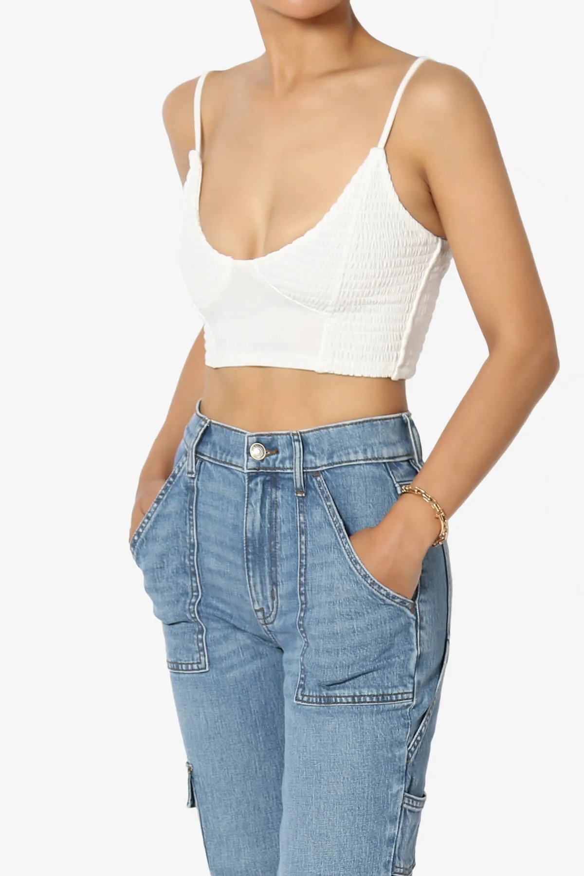 Jennie Smocked Triangle Bralette