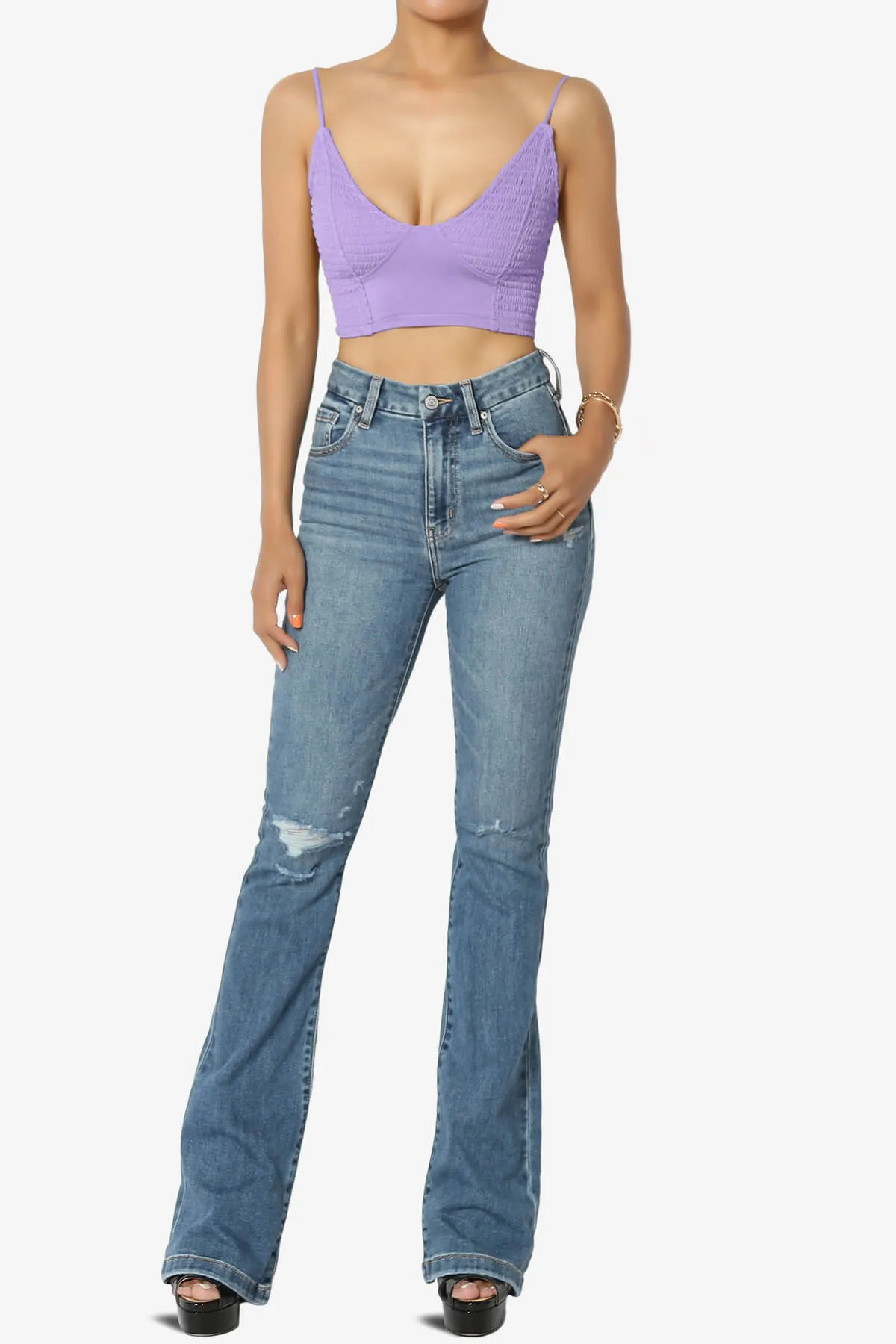 Jennie Smocked Triangle Bralette