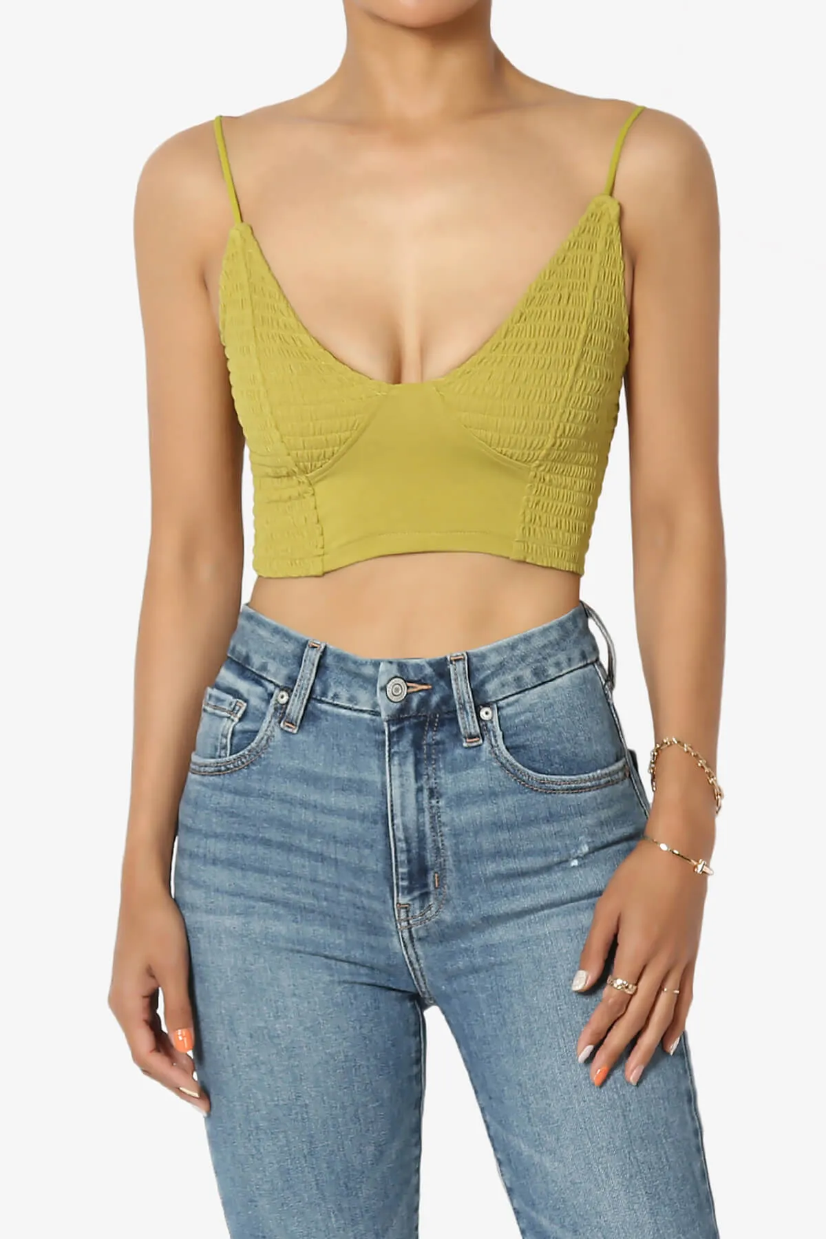 Jennie Smocked Triangle Bralette