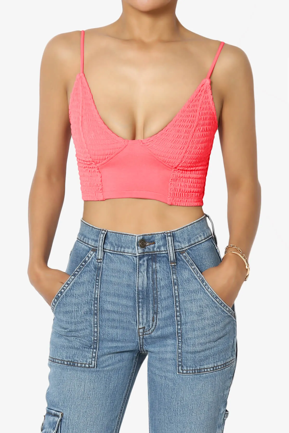 Jennie Smocked Triangle Bralette