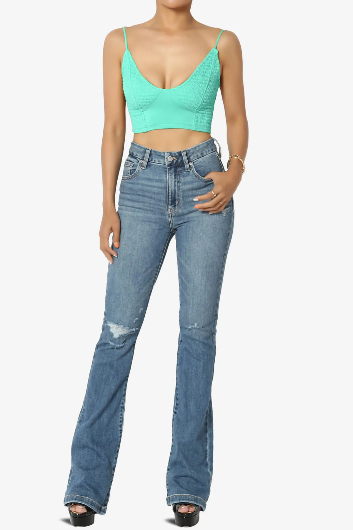 Jennie Smocked Triangle Bralette