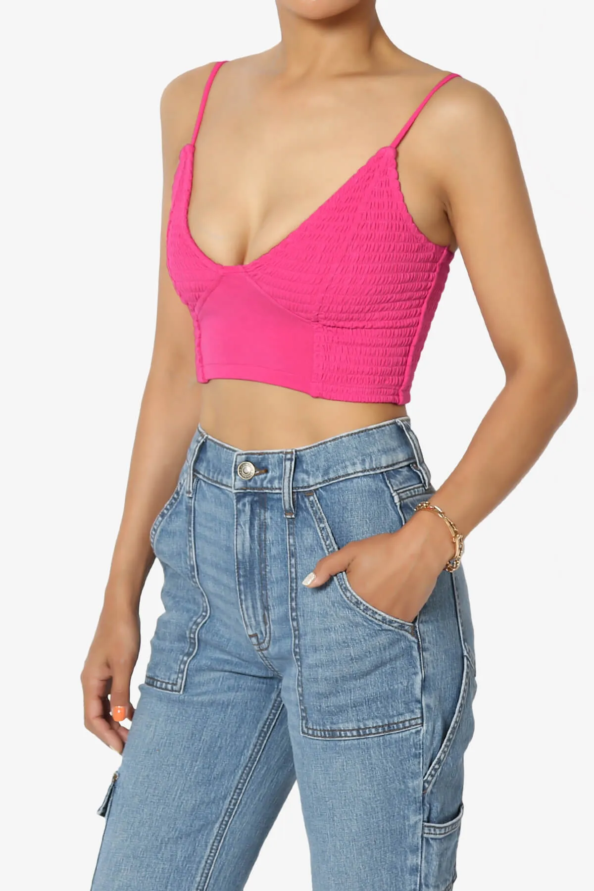 Jennie Smocked Triangle Bralette