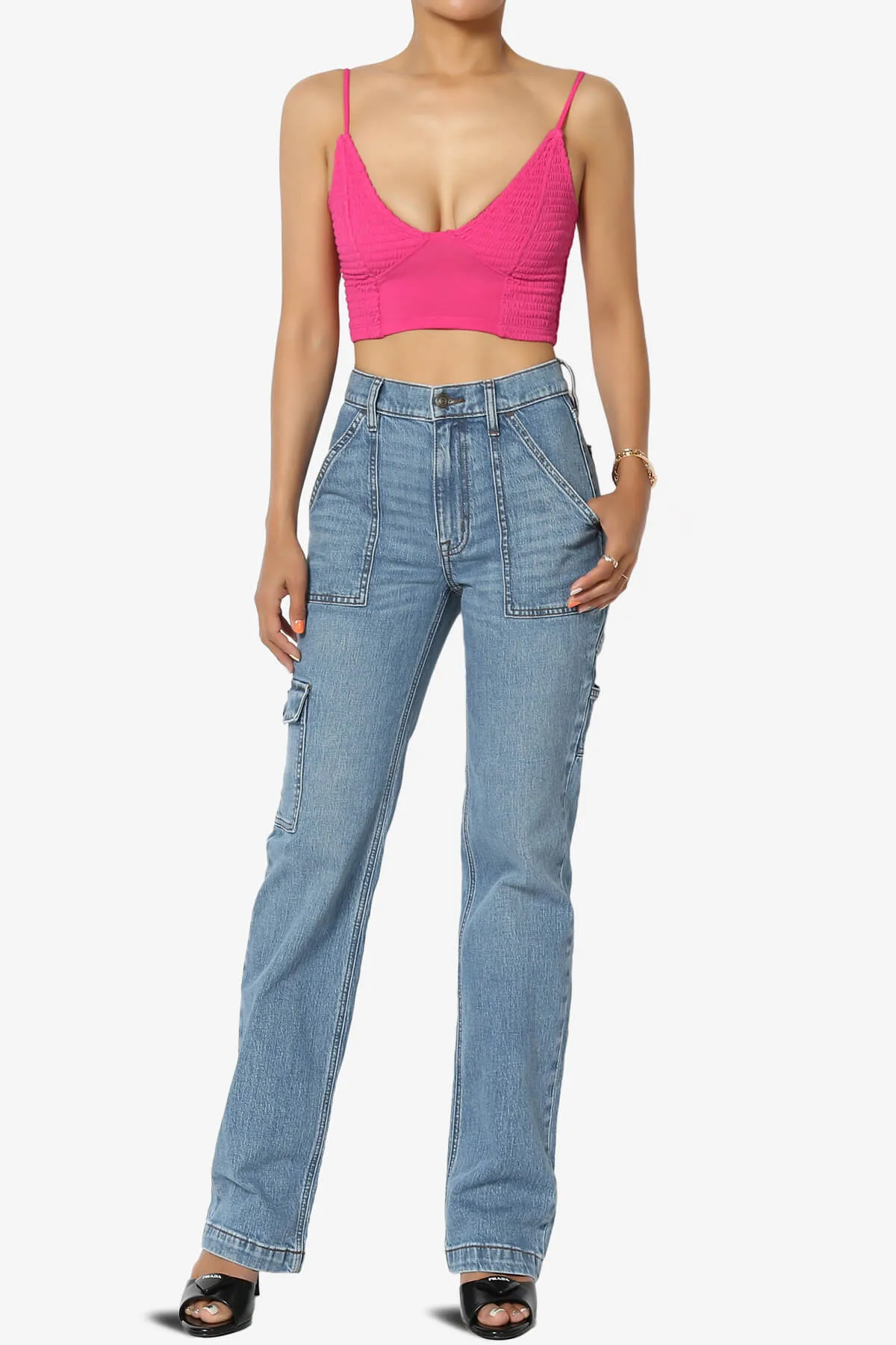 Jennie Smocked Triangle Bralette