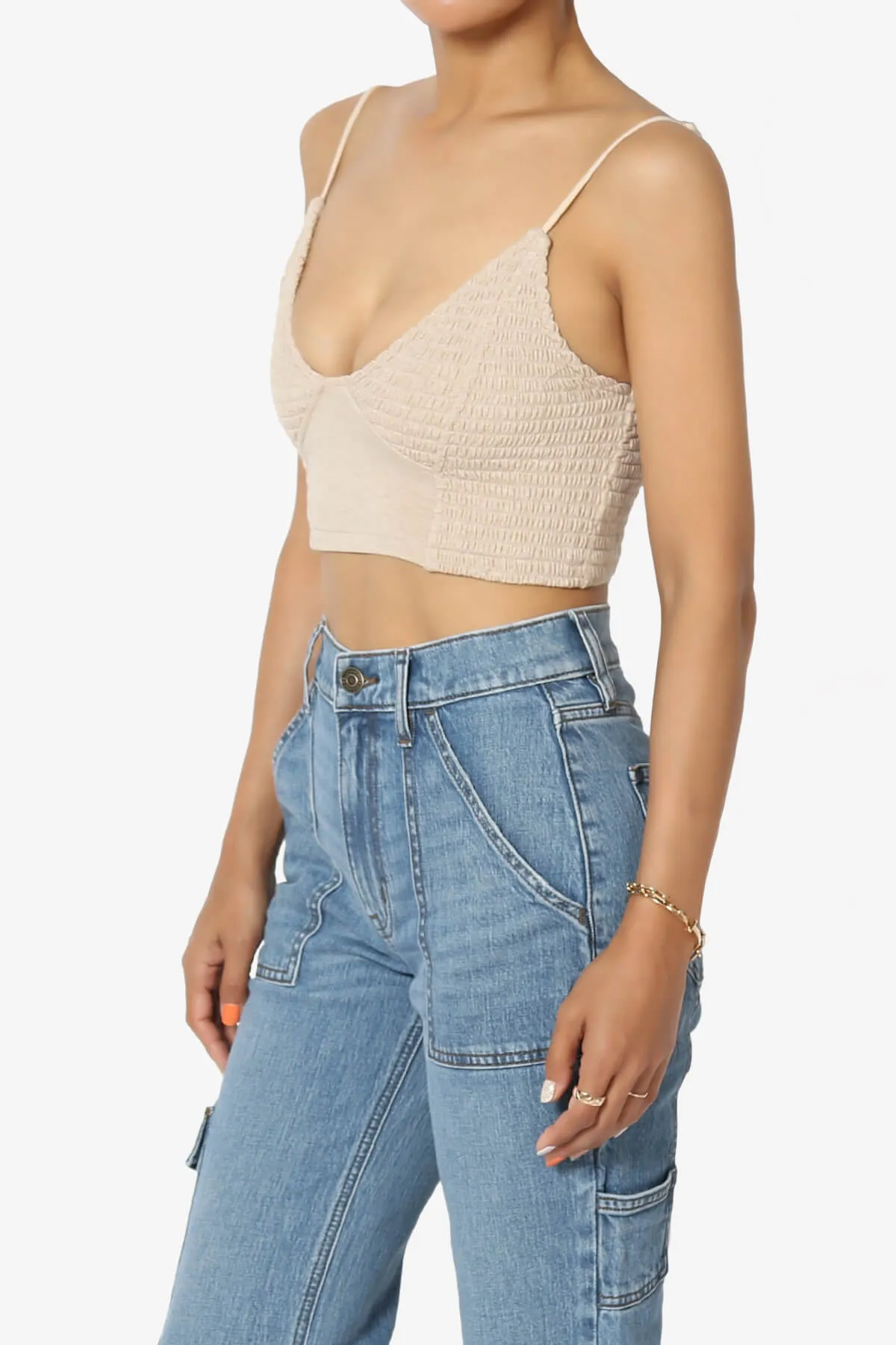 Jennie Smocked Triangle Bralette