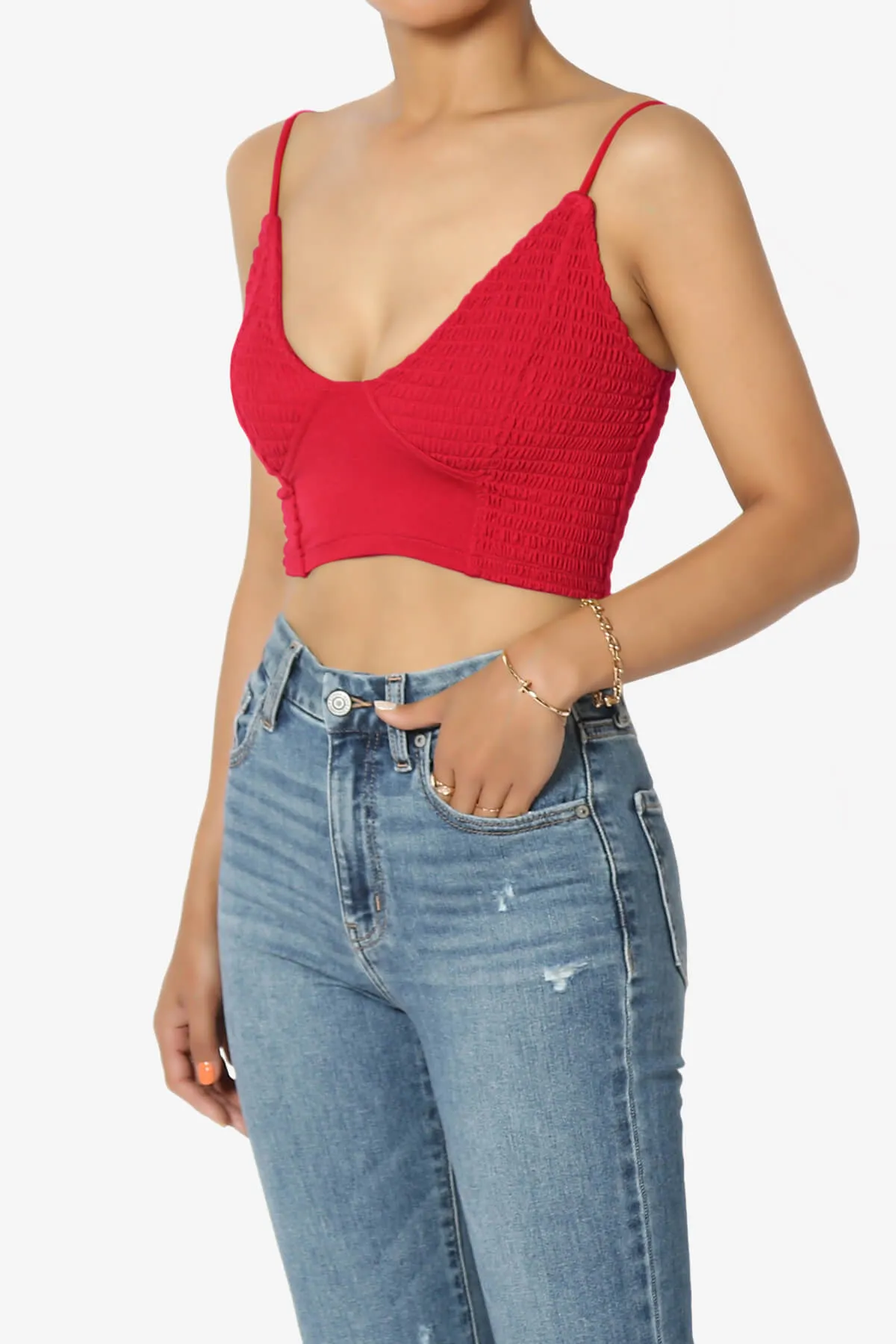 Jennie Smocked Triangle Bralette