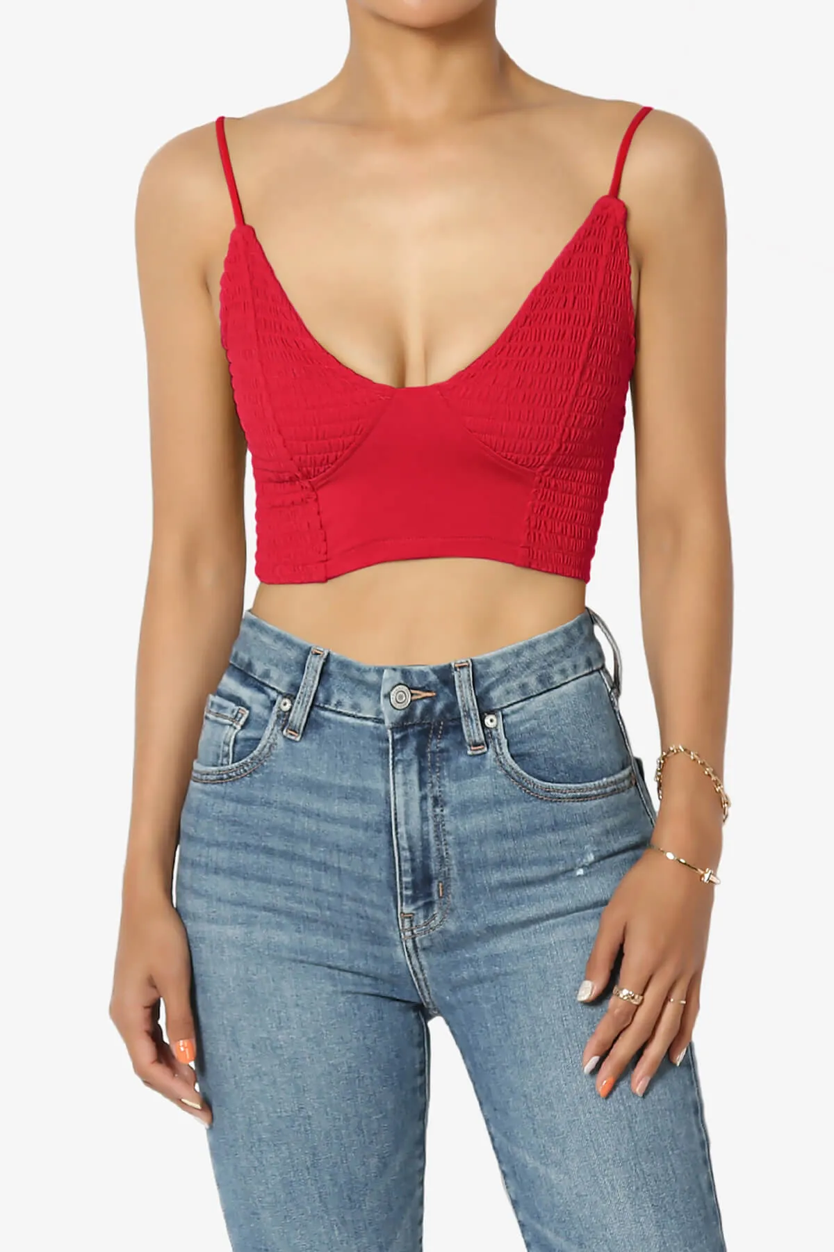 Jennie Smocked Triangle Bralette