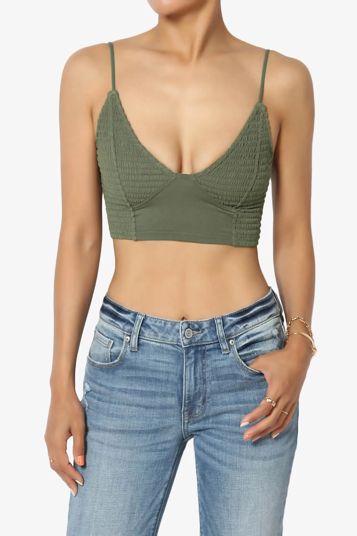 Jennie Smocked Triangle Bralette