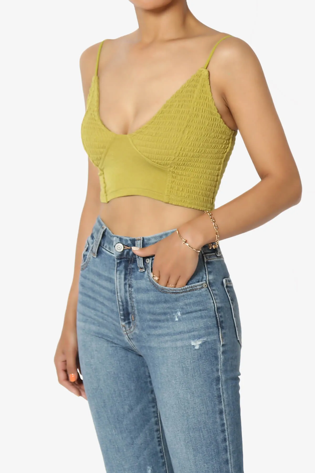 Jennie Smocked Triangle Bralette