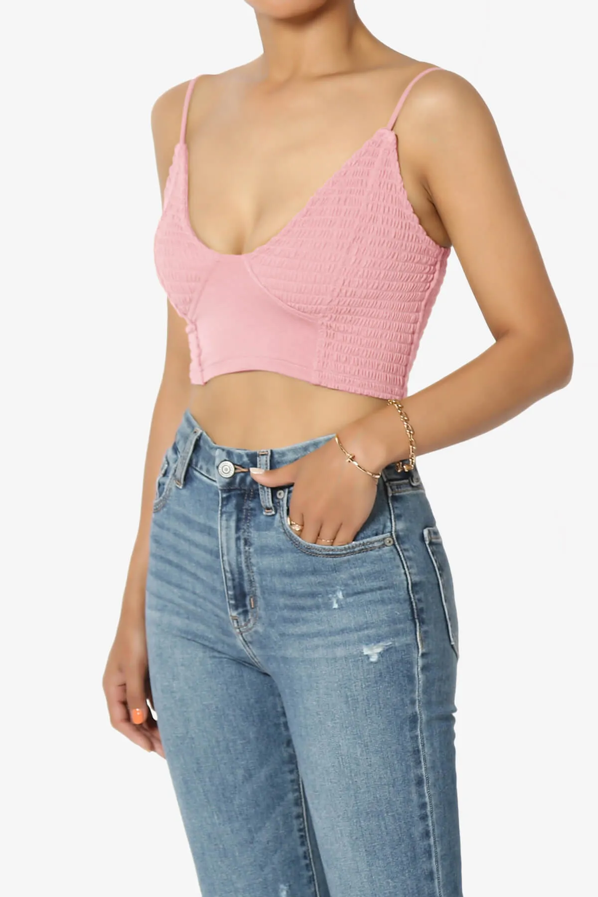 Jennie Smocked Triangle Bralette