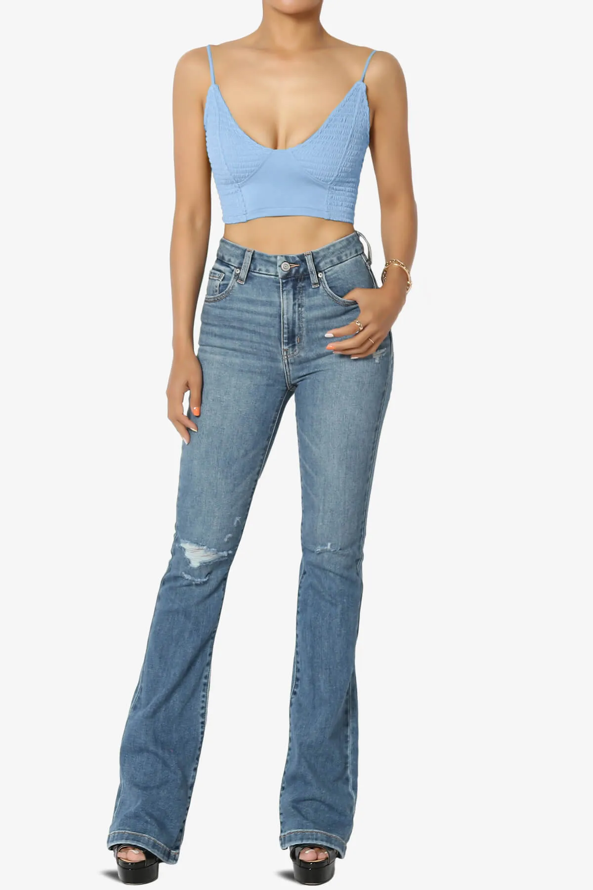 Jennie Smocked Triangle Bralette