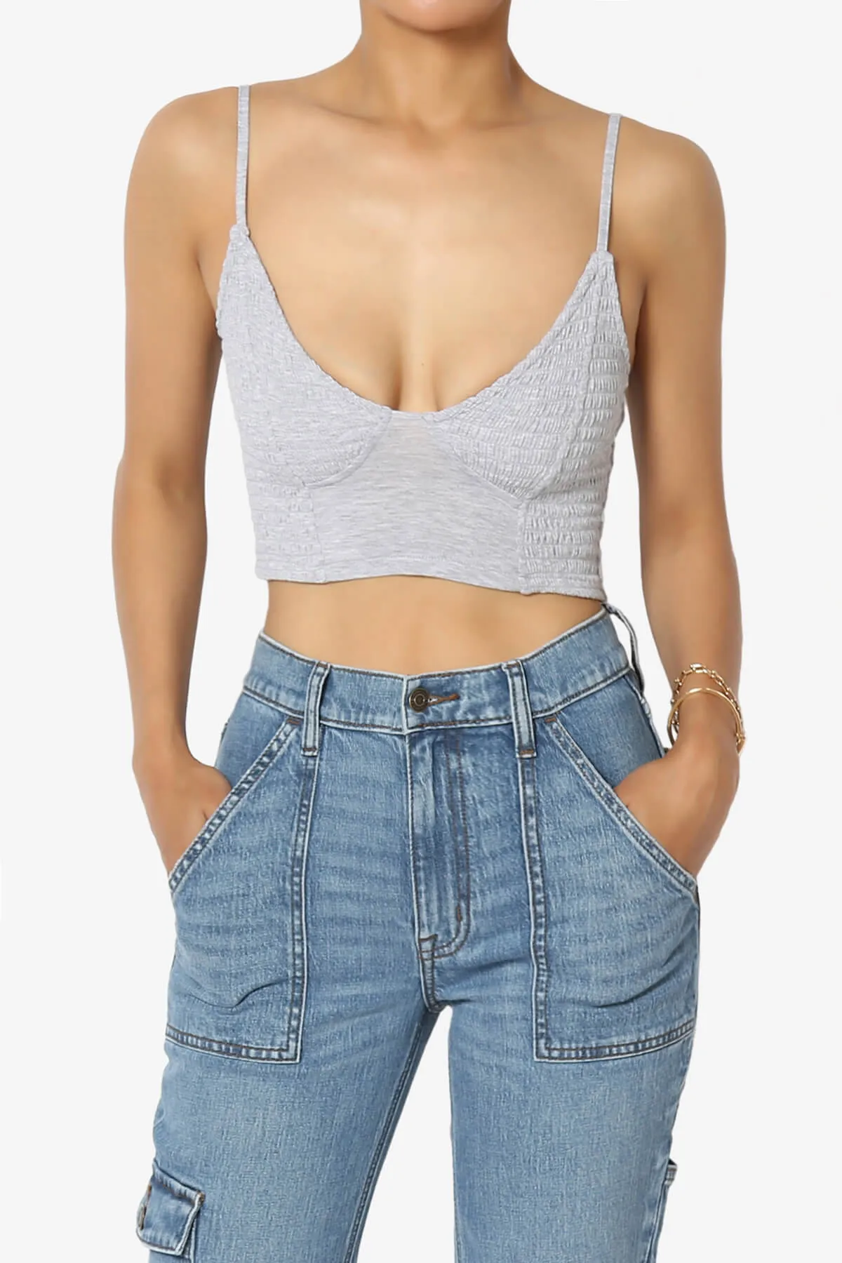 Jennie Smocked Triangle Bralette