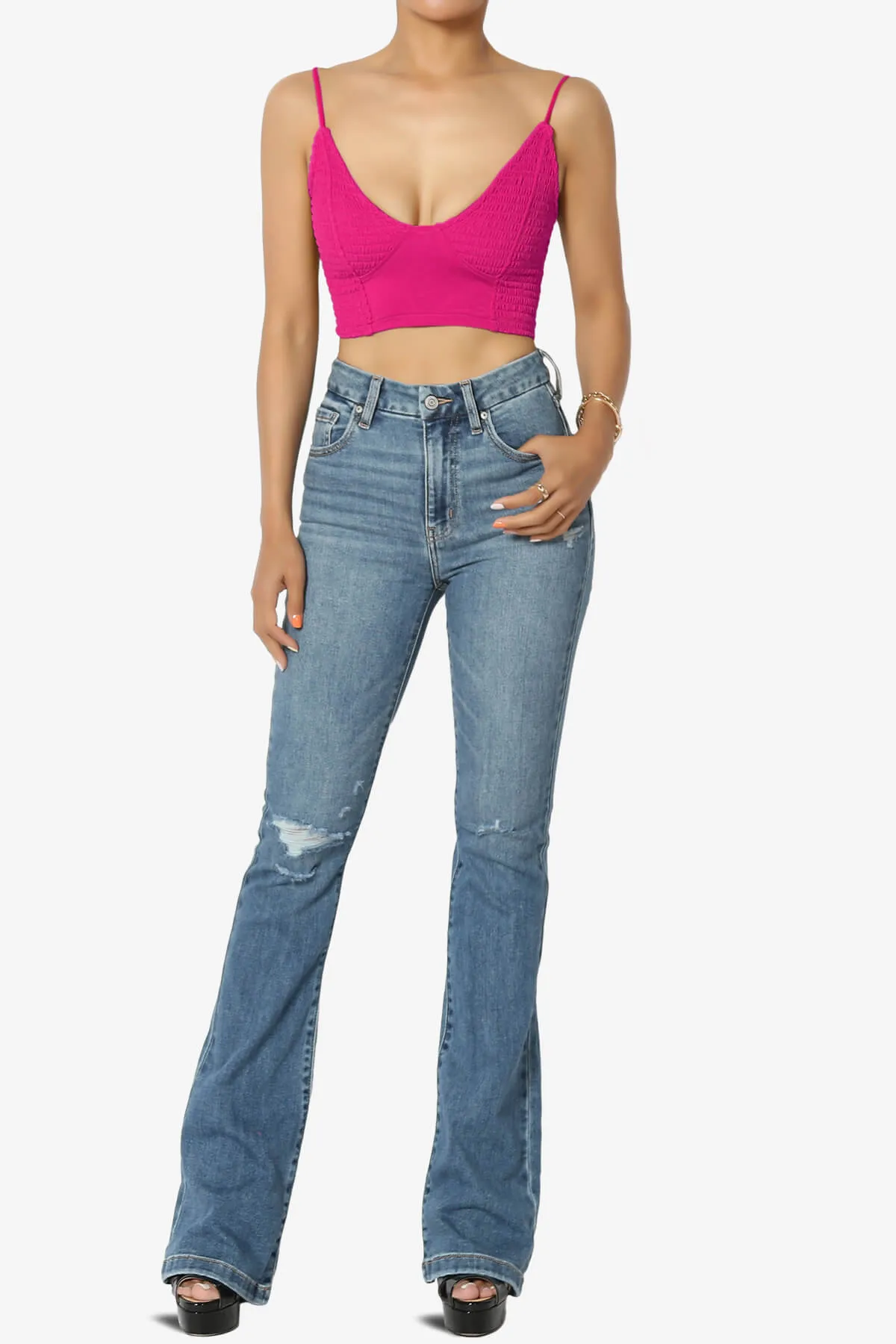 Jennie Smocked Triangle Bralette
