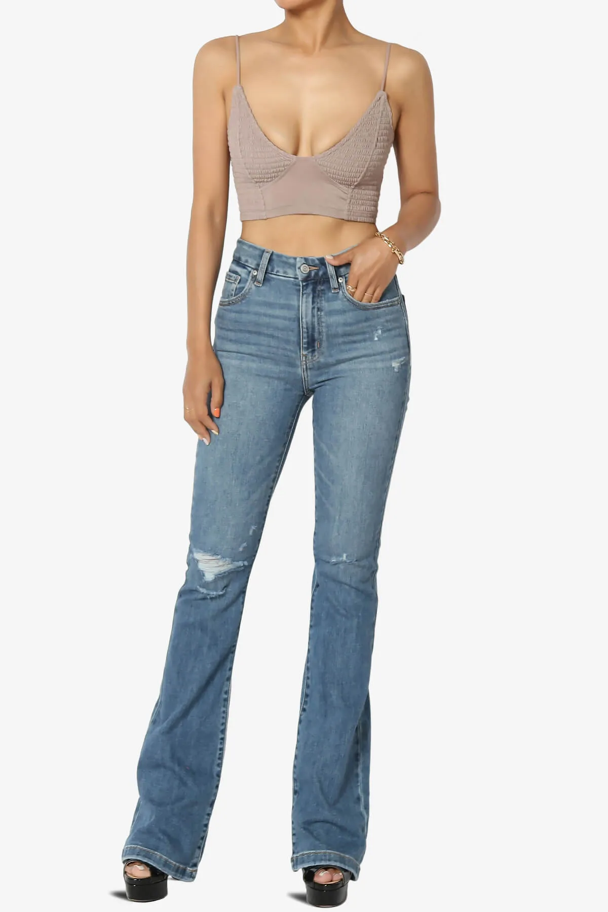 Jennie Smocked Triangle Bralette