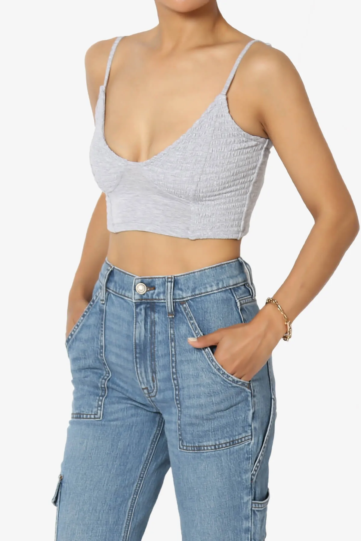 Jennie Smocked Triangle Bralette