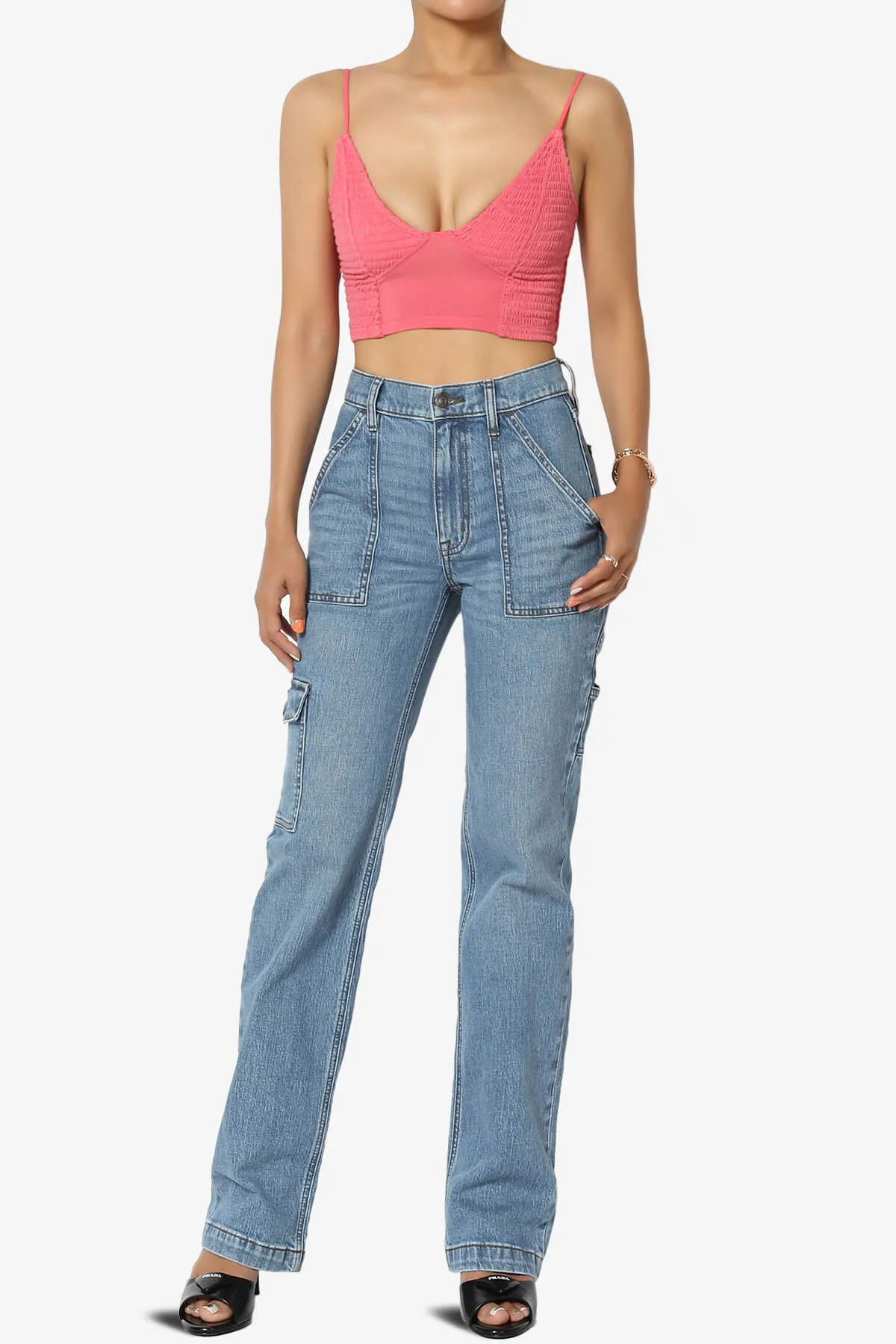 Jennie Smocked Triangle Bralette