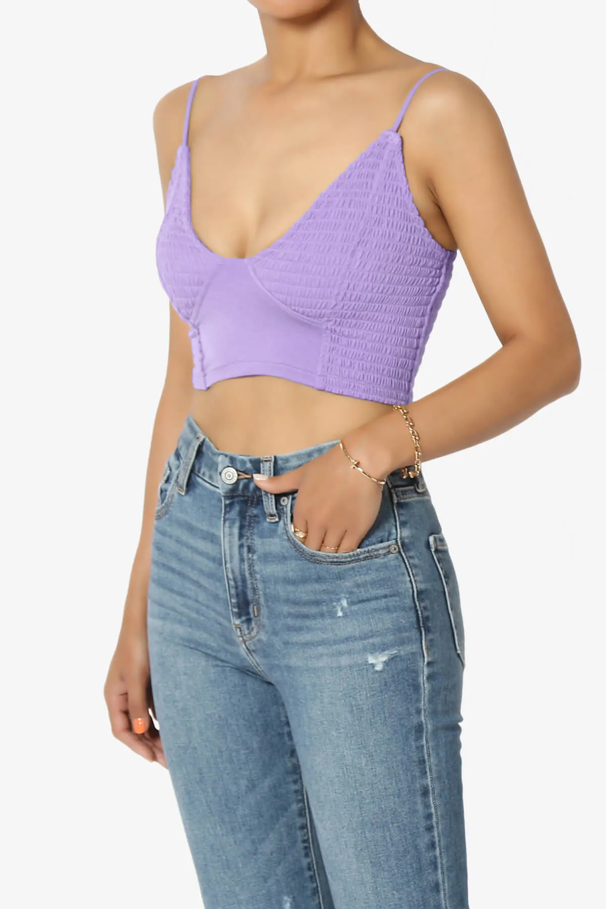 Jennie Smocked Triangle Bralette
