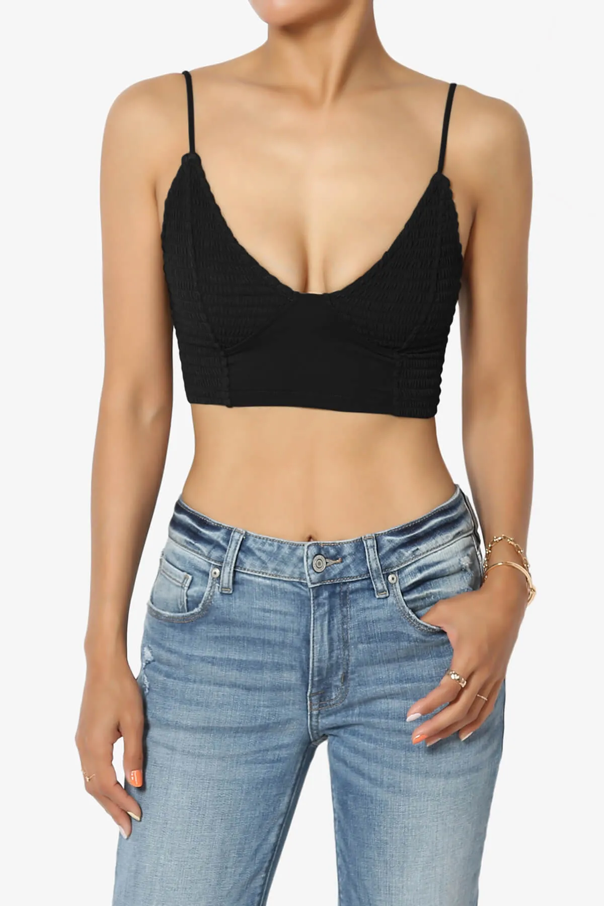Jennie Smocked Triangle Bralette