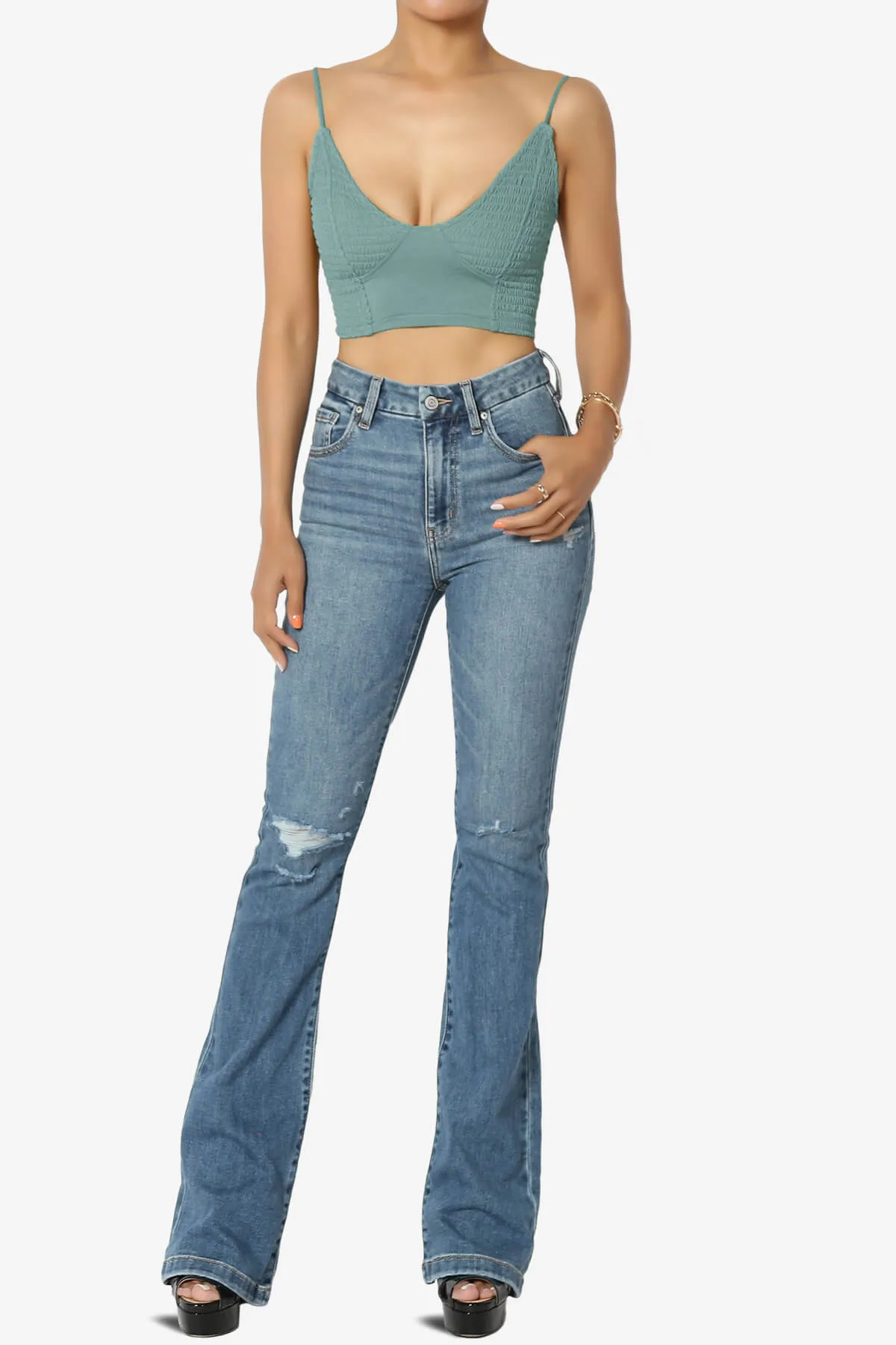 Jennie Smocked Triangle Bralette
