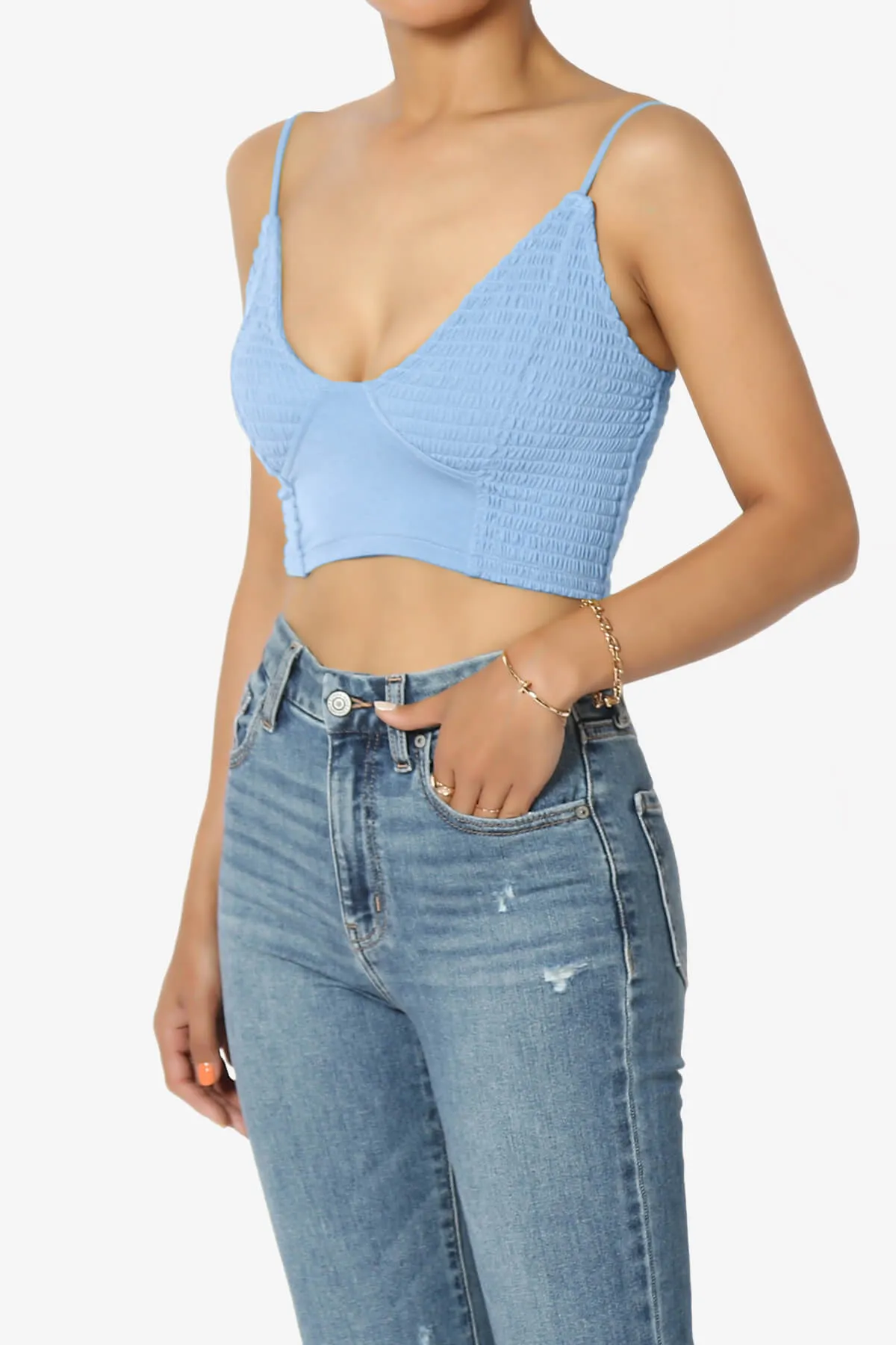 Jennie Smocked Triangle Bralette