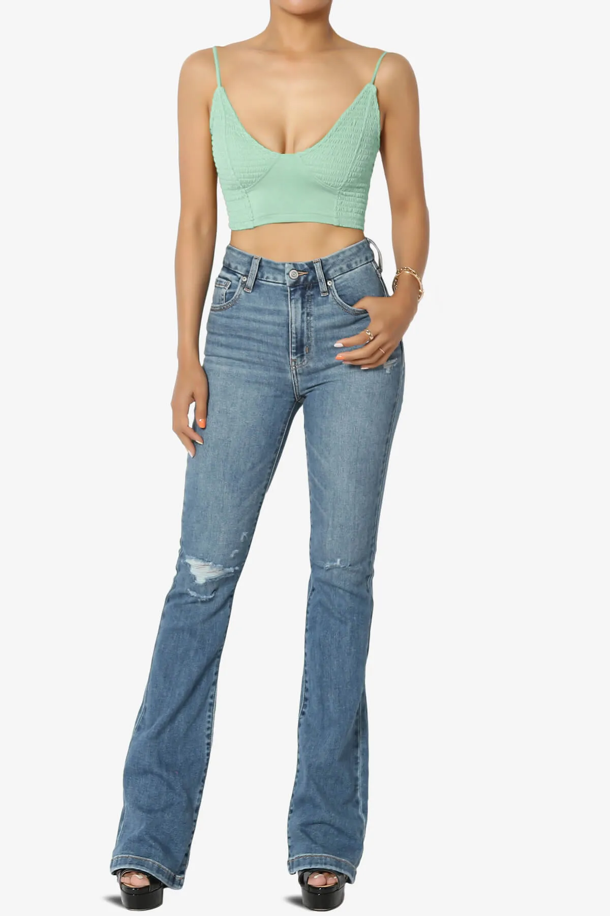 Jennie Smocked Triangle Bralette