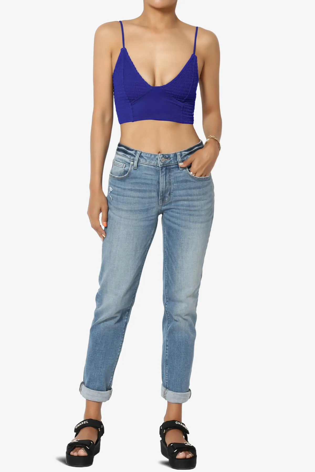 Jennie Smocked Triangle Bralette