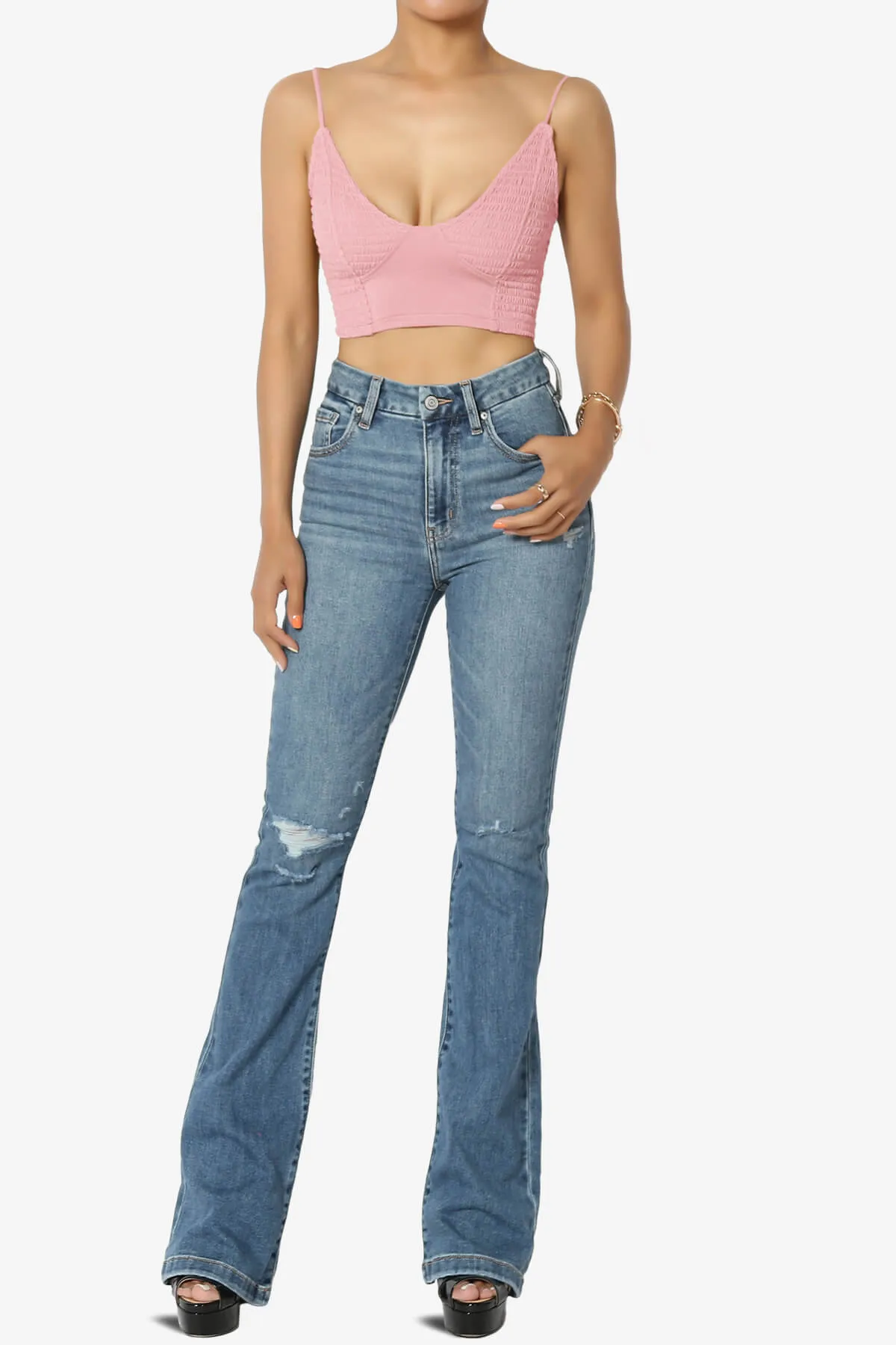 Jennie Smocked Triangle Bralette