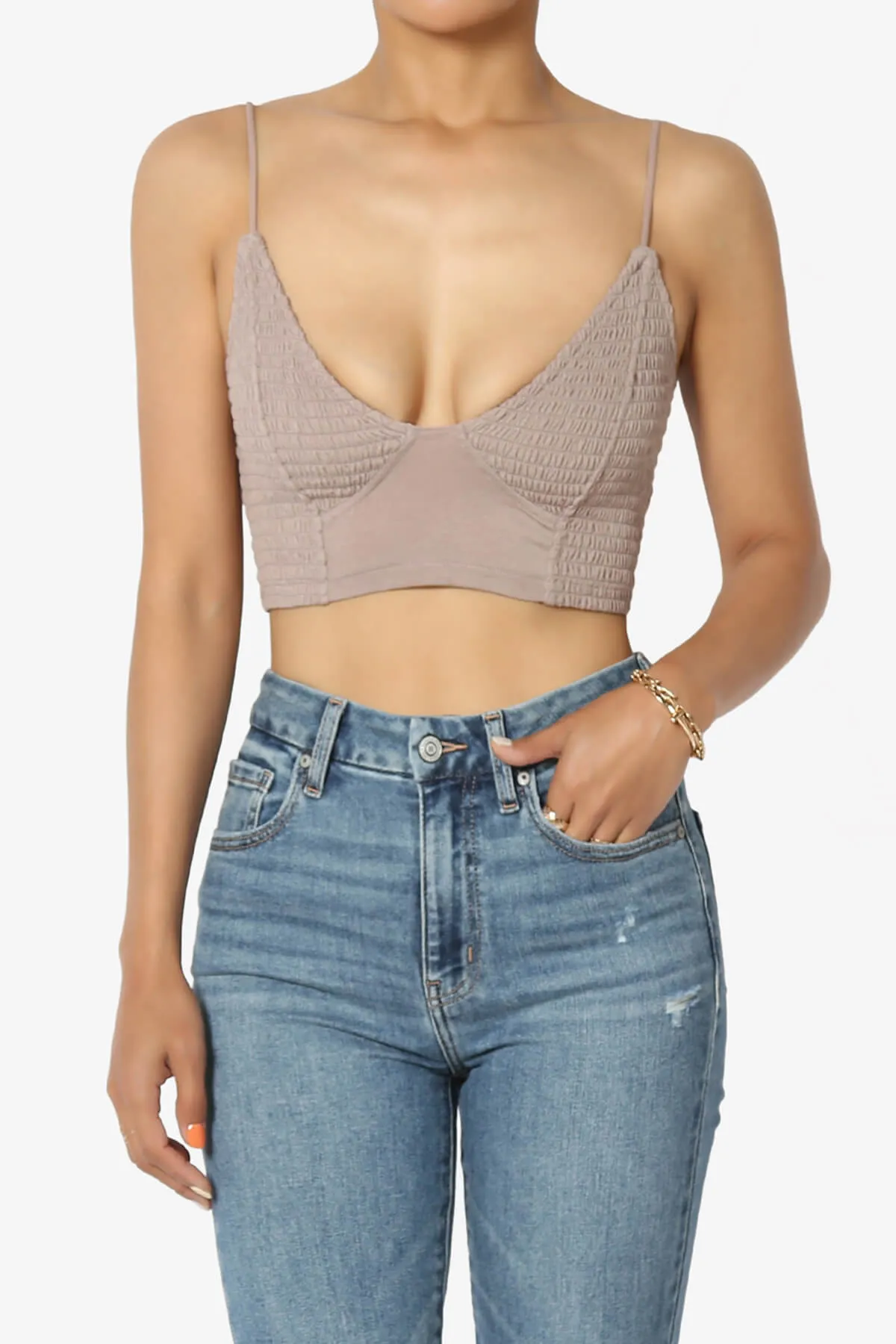 Jennie Smocked Triangle Bralette