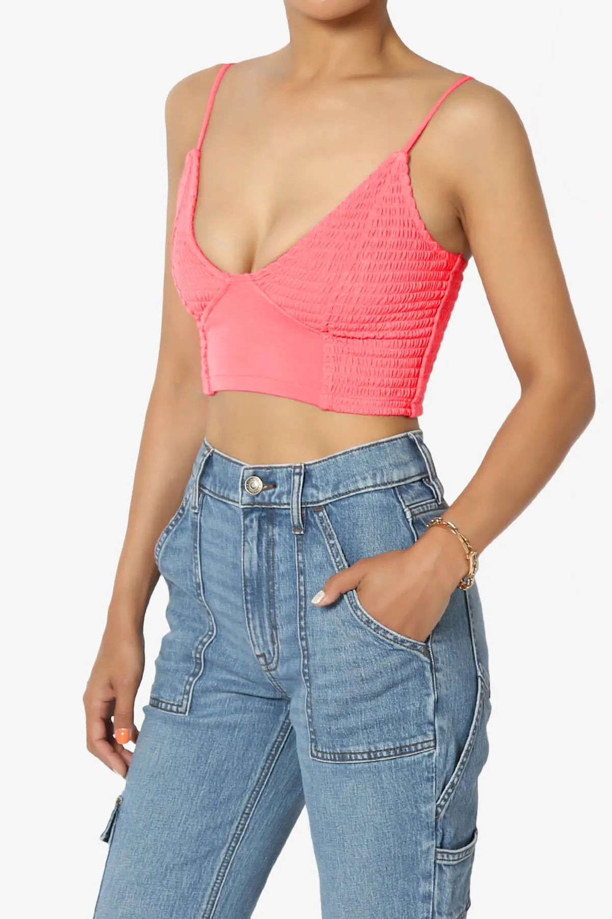 Jennie Smocked Triangle Bralette